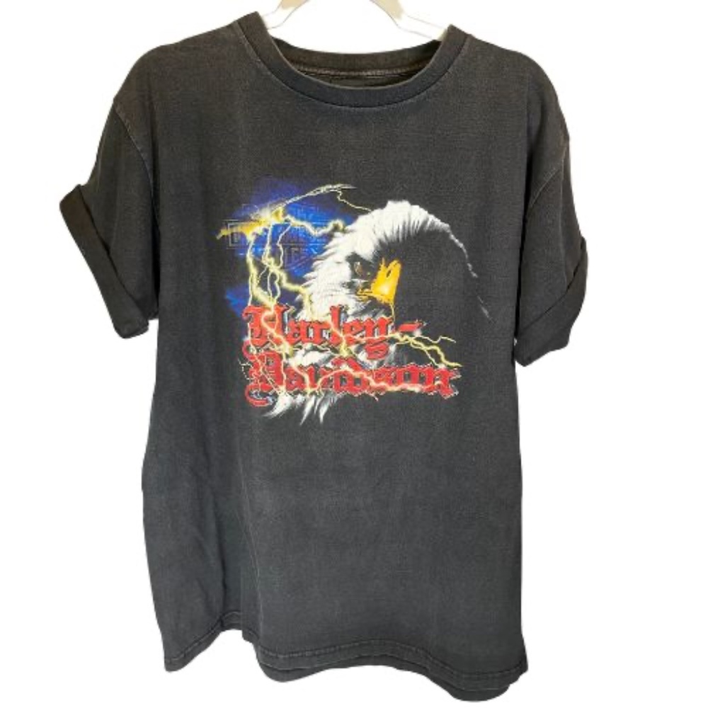 042. Harley-Davidson Vintage Men's Short Sleeve Tee Lightning Eagle